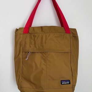 Patagonia Tan Tote with Red Accent